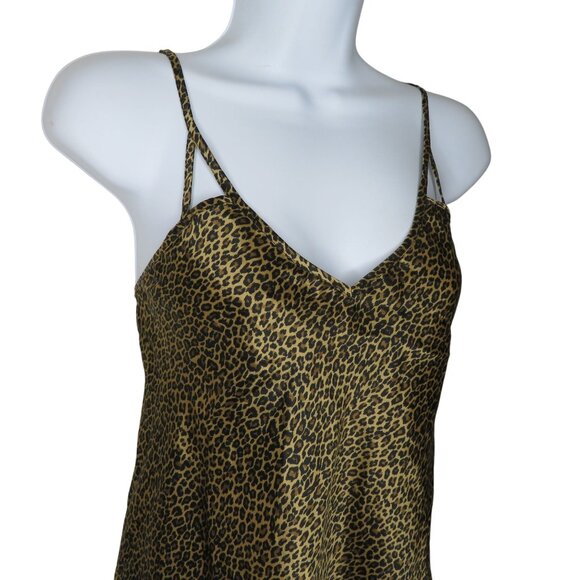 Vintage Morgan Taylor Intimates Leopard Print Slip Nightgown Small Knee Length - Picture 3 of 10